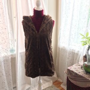 Forever 21 faux fur jacket with hood